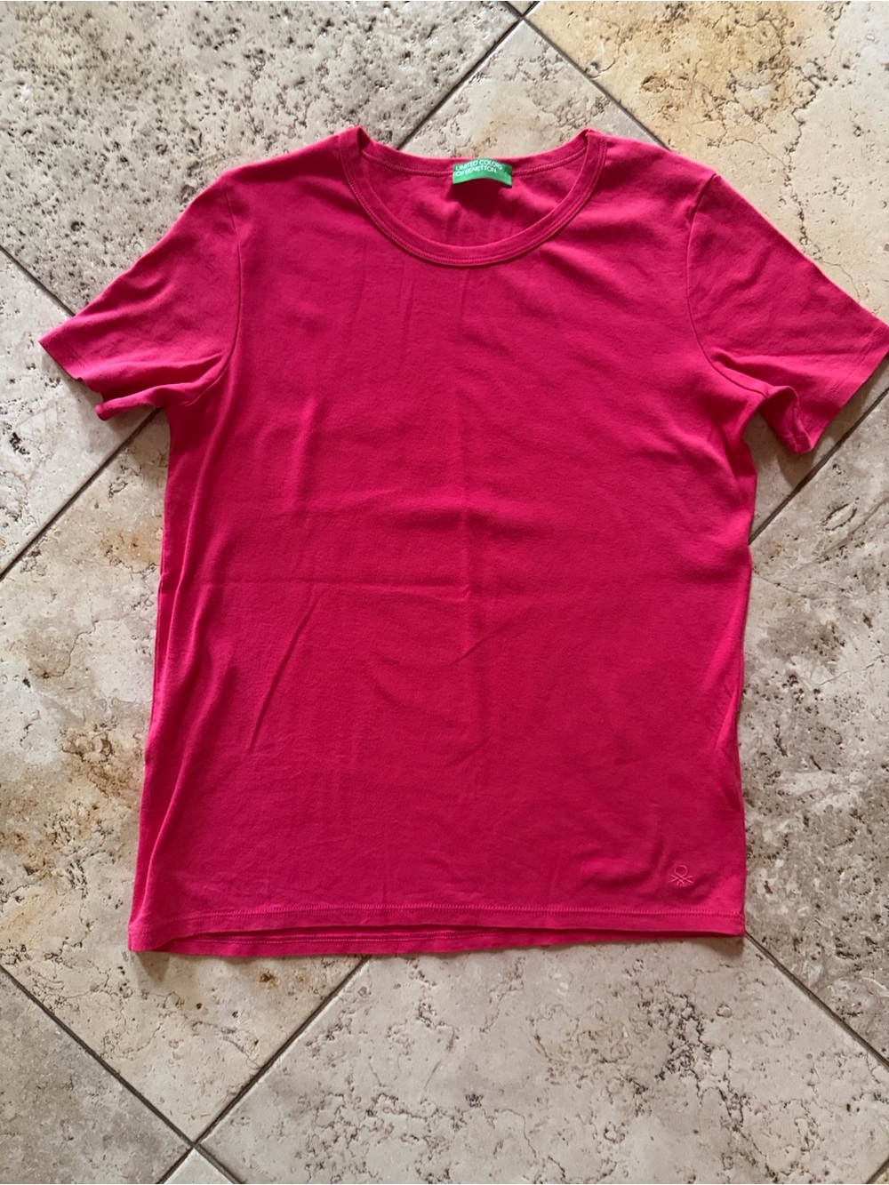 United Colors Of Benetton raspberry red Crewneck Tee. Washed once never worn!